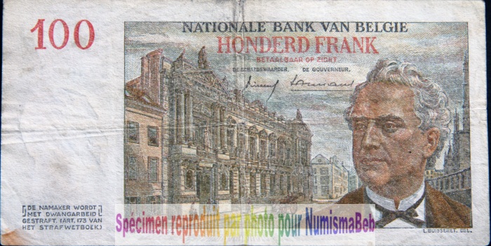 100 Francs Belgique 1959